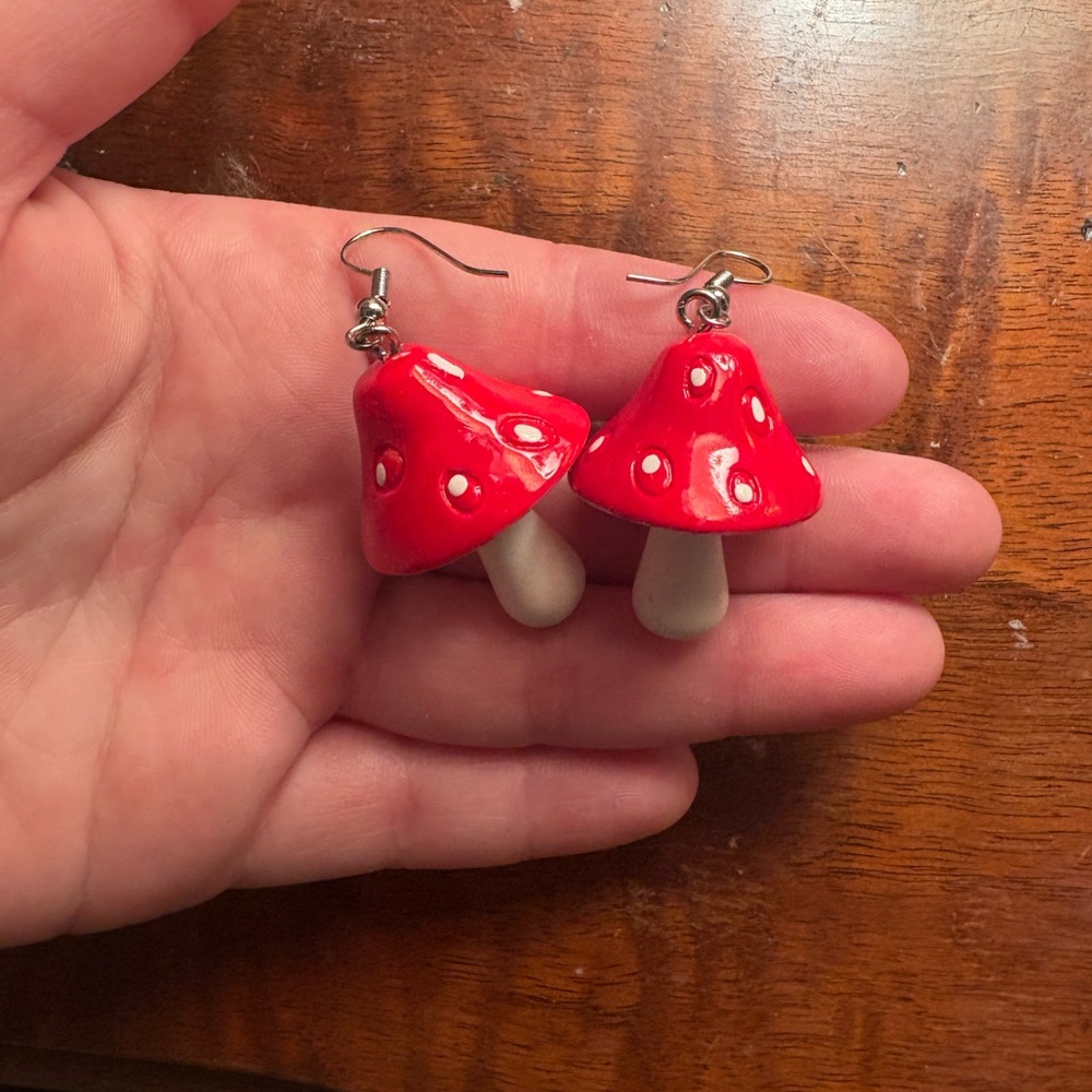 Red Mushroom Earrings